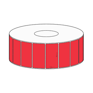 40x20mm Red Direct Thermal Permanent Label, 2150 per roll, 38mm core
