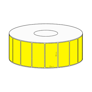 40x20mm Yellow Direct Thermal Permanent Label, 2150 per roll, 38mm core