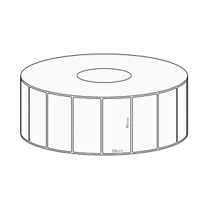 40x20mm Direct Thermal Permanent Label, 2150 per roll, 38mm core