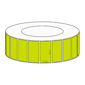 40x20mm Green Direct Thermal Permanent Label, 6500 per roll, 76mm core
