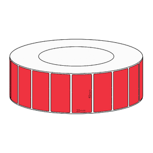 40x20mm Red Direct Thermal Permanent Label, 6500 per roll, 76mm core
