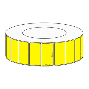 40x20mm Yellow Direct Thermal Permanent Label, 6500 per roll, 76mm core