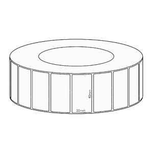 40x20mm Direct Thermal Permanent Label, 6500 per roll, 76mm core