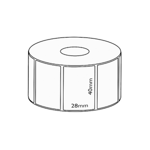 40x28mm Direct Thermal Permanent Label, 1000 per roll, 25mm core