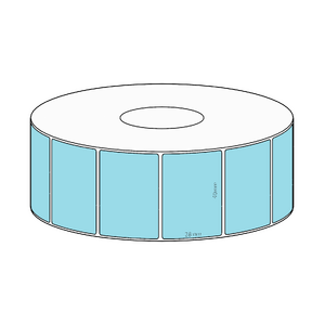 40x28mm Blue Direct Thermal Permanent Label, 1600 per roll, 38mm core