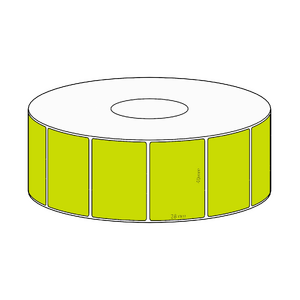 40x28mm Green Direct Thermal Permanent Label, 1600 per roll, 38mm core