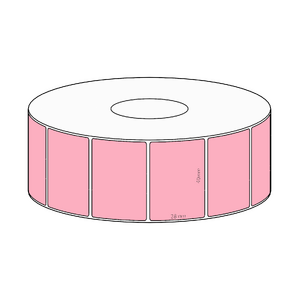 40x28mm Pink Direct Thermal Permanent Label, 1600 per roll, 38mm core