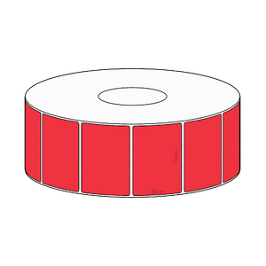 40x28mm Red Direct Thermal Permanent Label, 1600 per roll, 38mm core