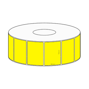 40x28mm Yellow Direct Thermal Permanent Label, 1600 per roll, 38mm core