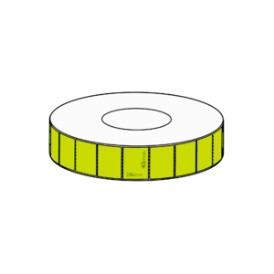 48x28mm Green Direct Thermal Permanent Label, 4000 per roll, 76mm core, Perforated