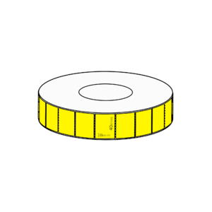 48x28mm Yellow Direct Thermal Permanent Label, 4000 per roll, 76mm core, Perforated