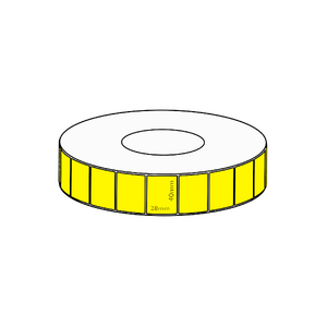 40x28mm Yellow Direct Thermal Permanent Label, 4850 per roll, 76mm core