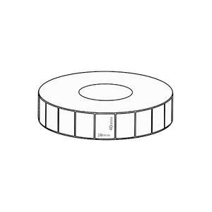 40x28mm Direct Thermal Permanent Label, 4850 per roll, 76mm core