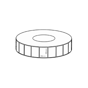 40x28mm Direct Thermal Permanent Label, 5000 per roll, 76mm core