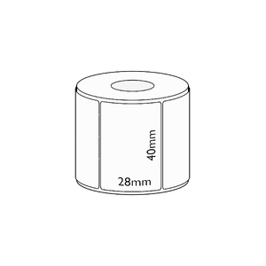 40x28mm Direct Thermal Permanent Label, 350 per roll, 19mm core