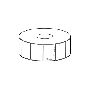 40x28mm Direct Thermal Removable Label, 2000 per roll, 38mm core