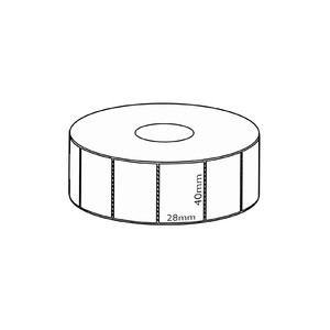 40x28mm Direct Thermal Removable Label, 2000 per roll, 38mm core, Perforated