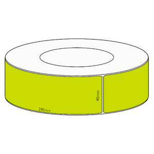 40x290mm Green Direct Thermal Permanent Label, 500 per roll, 76mm core