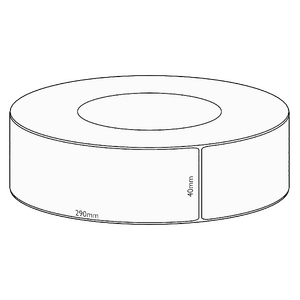 40x290mm Direct Thermal Permanent Label, 500 per roll, 76mm core