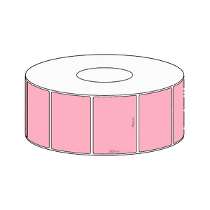 40x30mm Pink Direct Thermal Permanent Label, 1500 per roll, 38mm core