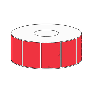 40x30mm Red Direct Thermal Permanent Label, 1500 per roll, 38mm core