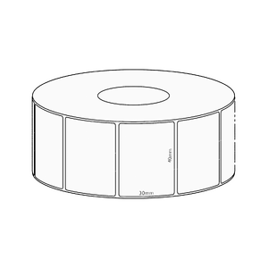 40x30mm Direct Thermal Permanent Label, 1500 per roll, 38mm core