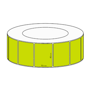 40x30mm Green Direct Thermal Permanent Label, 4550 per roll, 76mm core