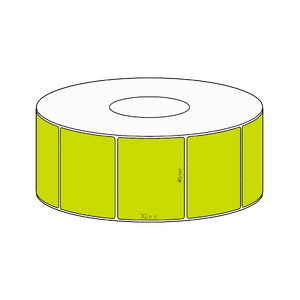 40x32mm Green Direct Thermal Permanent Label, 1450 per roll, 38mm core