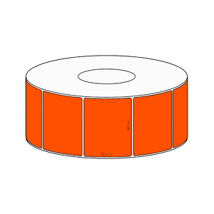 40x32mm Orange Direct Thermal Permanent Label, 1450 per roll, 38mm core