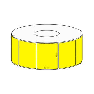 40x32mm Yellow Direct Thermal Permanent Label, 1450 per roll, 38mm core