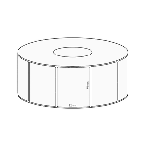 40x32mm Direct Thermal Permanent Label, 1450 per roll, 38mm core