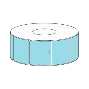 40x35mm Blue Direct Thermal Permanent Label, 1300 per roll, 38mm core