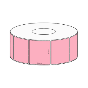 40x35mm Pink Direct Thermal Permanent Label, 1300 per roll, 38mm core
