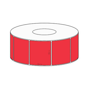 40x35mm Red Direct Thermal Permanent Label, 1300 per roll, 38mm core