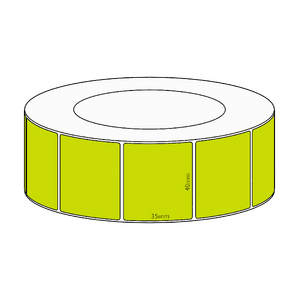 40x35mm Green Direct Thermal Permanent Label, 3950 per roll, 76mm core