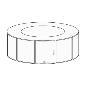 40x35mm Direct Thermal Permanent Label, 3950 per roll, 76mm core