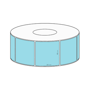 40x39mm Blue Direct Thermal Permanent Label, 1200 per roll, 38mm core