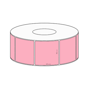 40x39mm Pink Direct Thermal Permanent Label, 1200 per roll, 38mm core