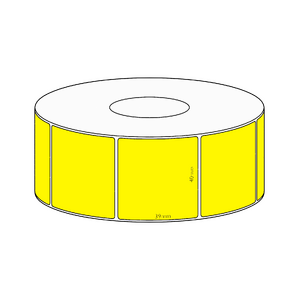 40x39mm Yellow Direct Thermal Permanent Label, 1200 per roll, 38mm core