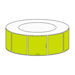 40x39mm Green Direct Thermal Permanent Label, 3550 per roll, 76mm core
