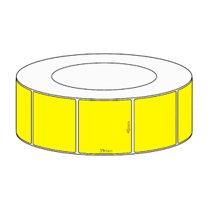 40x39mm Yellow Direct Thermal Permanent Label, 3550 per roll, 76mm core