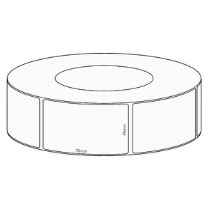 40x70mm Transfer Permanent Label, 2050 per roll, 76mm core