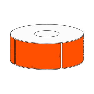 40x80mm Orange Direct Thermal Permanent Label, 600 per roll, 38mm core