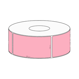 40x80mm Pink Direct Thermal Permanent Label, 600 per roll, 38mm core