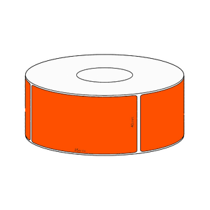 40x85mm Orange Direct Thermal Permanent Label, 550 per roll, 38mm core