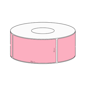 40x85mm Pink Direct Thermal Permanent Label, 550 per roll, 38mm core