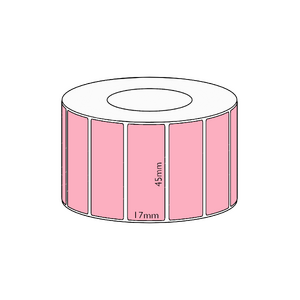 45x17mm Pink Direct Thermal Permanent Label, 7500 per roll, 76mm core