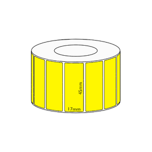45x17mm Yellow Direct Thermal Permanent Label, 7500 per roll, 76mm core