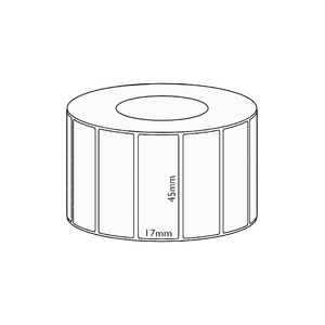 45x17mm Direct Thermal Permanent Label, 7500 per roll, 76mm core