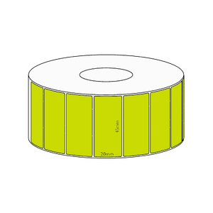 45x20mm Green Direct Thermal Permanent Label, 2150 per roll, 38mm core